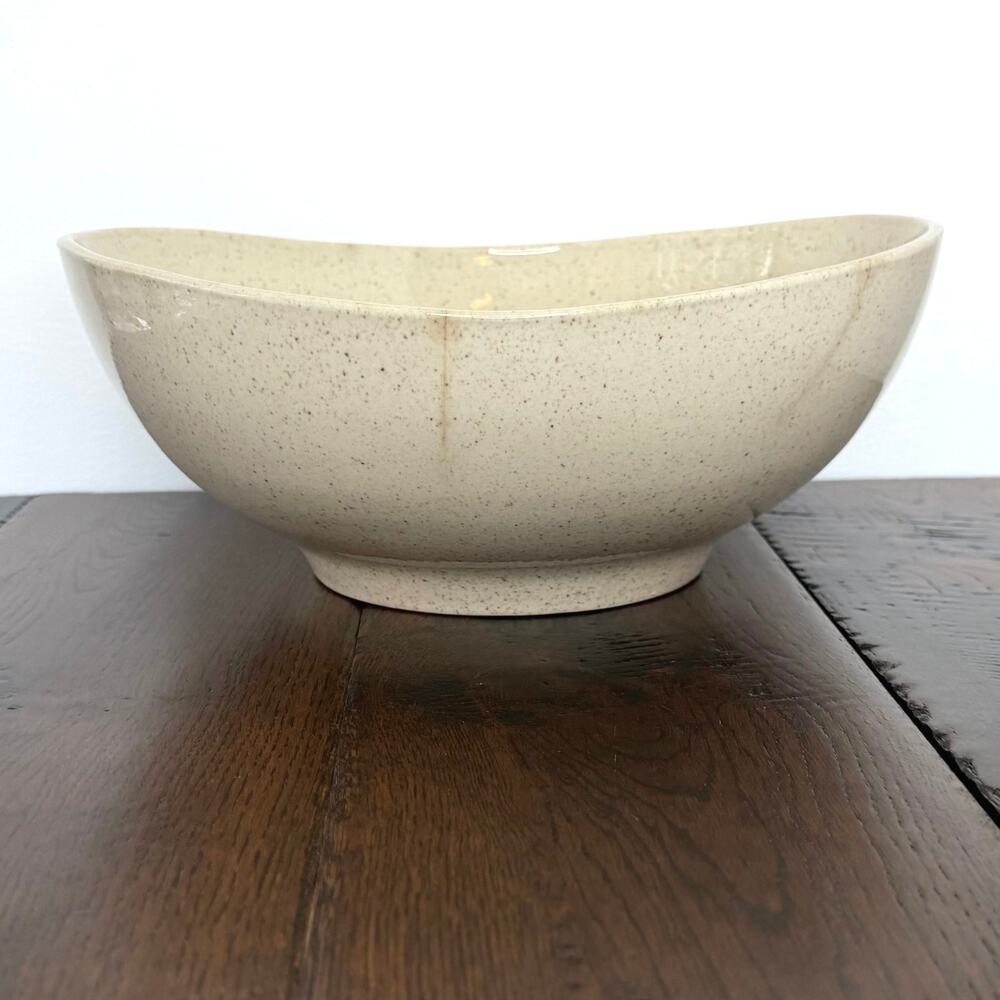 Vintage Red Wing Pottery Large Serving Bowl – Mid-Century Tan Speckle Stoneware